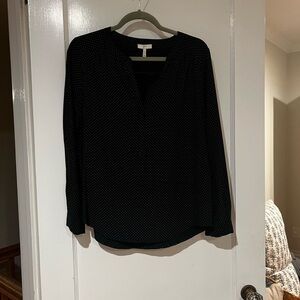 Joie Black and White Polka Dot Blouse